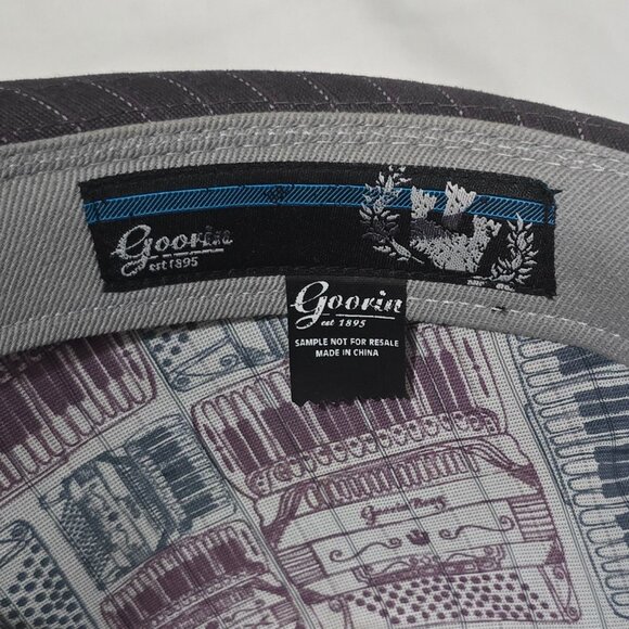 Goorin Bros. SAMPLE 1 off Fedora - Gray Pinstriped - Accordion - Sz M* - Picture 7 of 7
